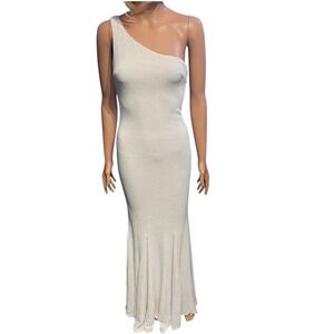 JESSICA MCCLINTOCK One Shoulder Beaded Formal‎ Evening Gown USA Size 2